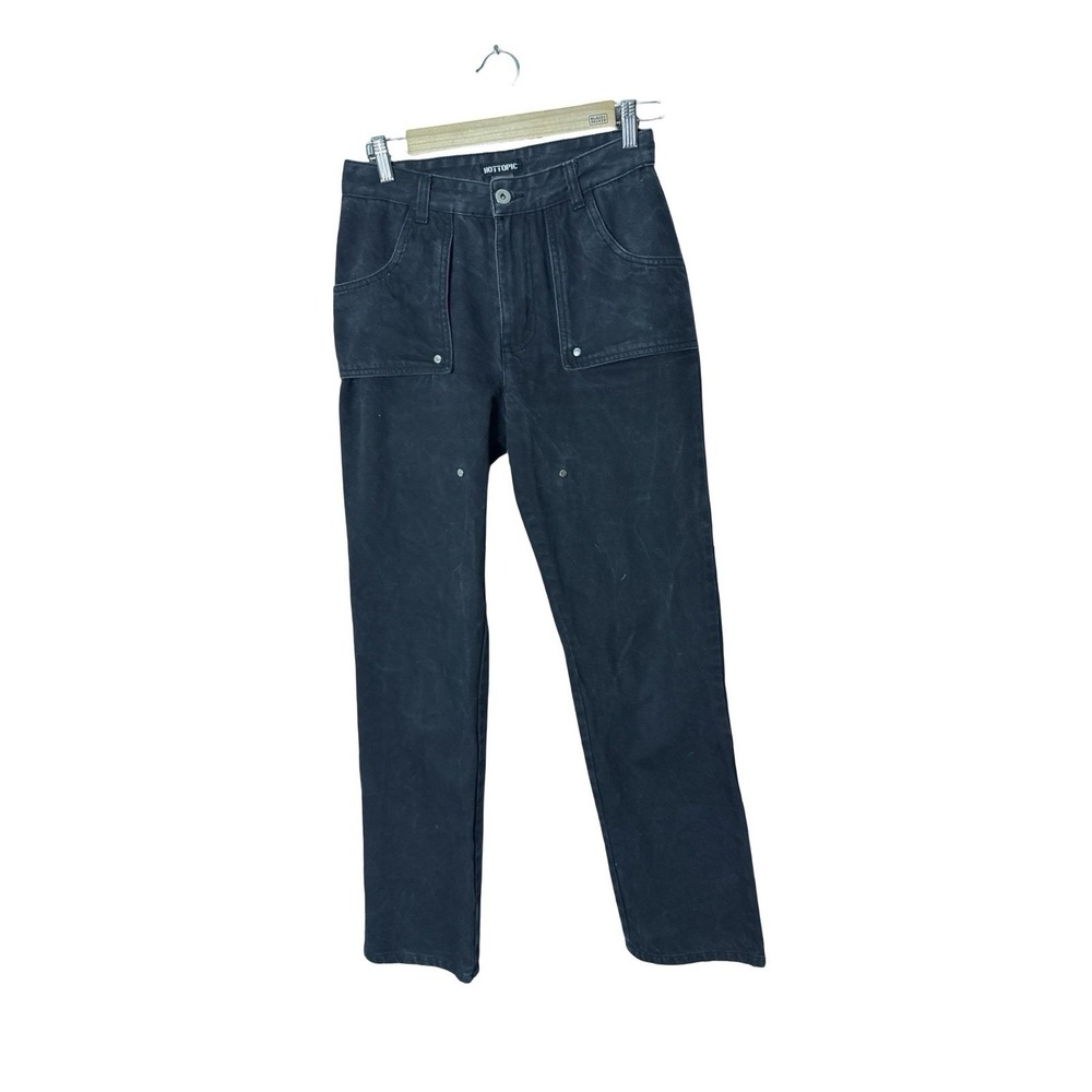 Hot Topic sz 28 black jeans sublte wide‎ leg black jeans pants